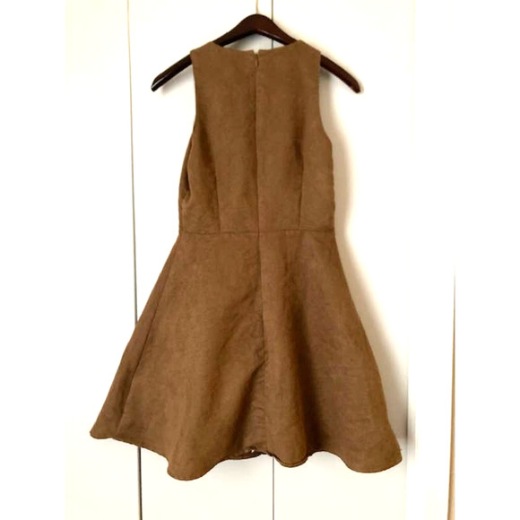 Mossimo Brown Faux-Suede Dress - Cut Out Pattern Dress - XS - Picture 7 of 9